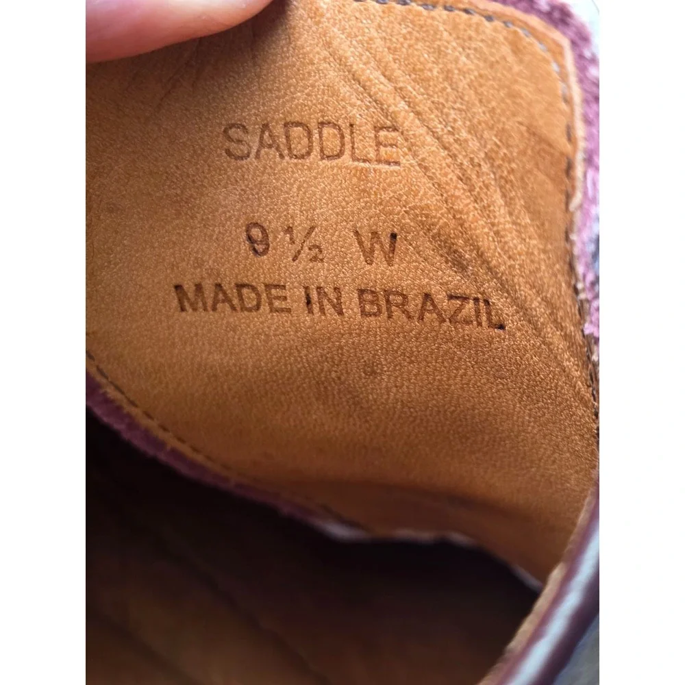 Nordstrom‎ Saddle Men's Dress Shoes Size 9.5 W Beige Tan Suede Leather